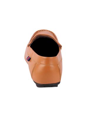 tan leatherette slip on loafers - 16015597 - Standard Image - 3