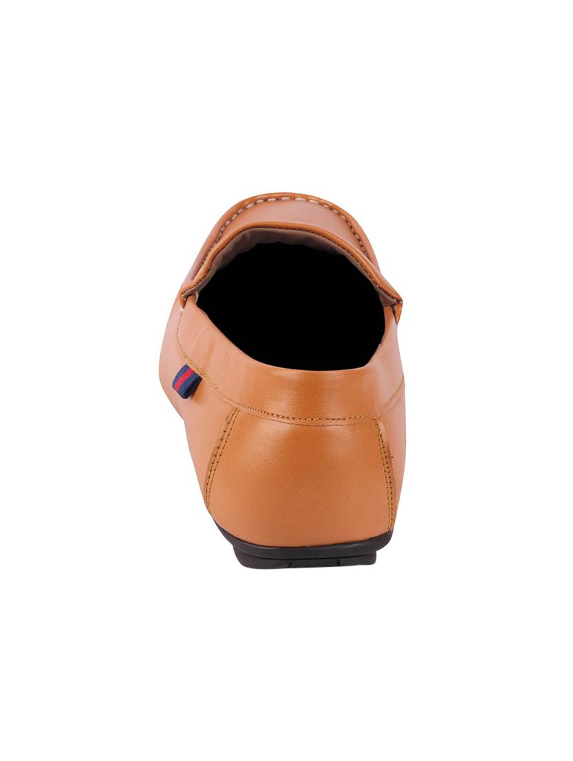 tan leatherette slip on loafers - 16015597 - Zoom Image - 3