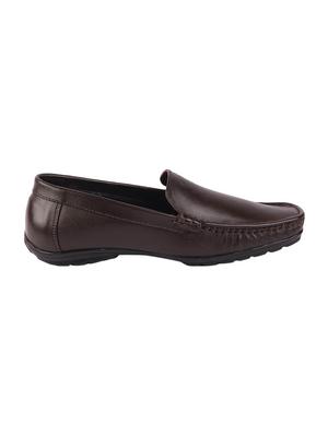 brown leatherette slip on loafers - 16015599 - Standard Image - 2