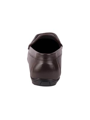 brown leatherette slip on loafers - 16015599 - Standard Image - 3