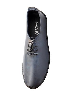 blue leatherette lace up shoes - 16015612 - Standard Image - 4