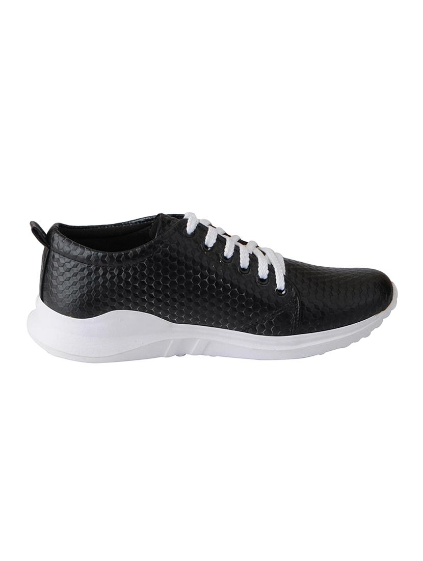 black leatherette casual shoes - 16015614 - Zoom Image - 2
