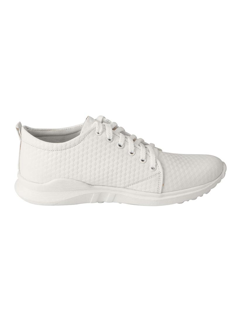 white leatherette casual shoes - 16015616 - Zoom Image - 2