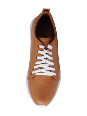 tan leatherette casual shoes - 16015617 - Standard Image - 4
