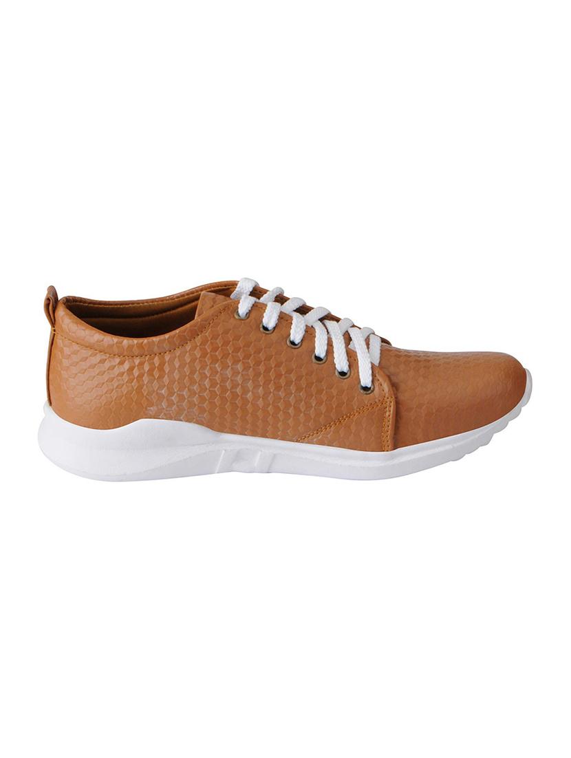 tan leatherette casual shoes - 16015617 - Zoom Image - 2