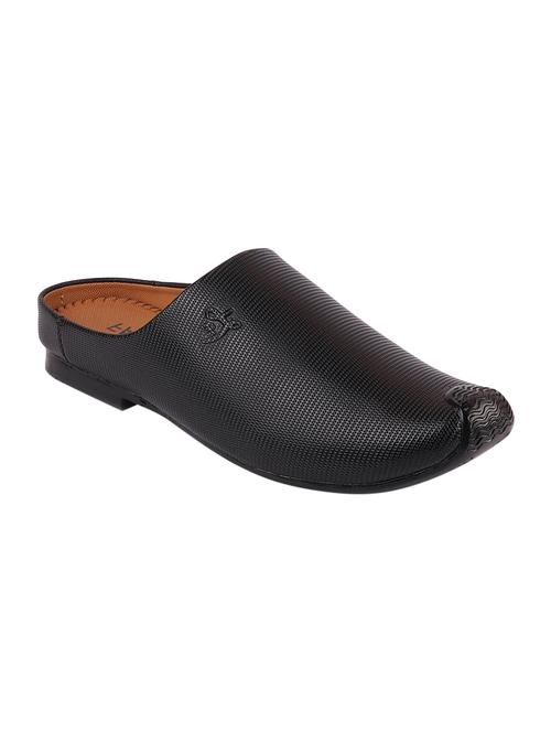 black leatherette slip on mules - 16015621 - Standard Image - 1