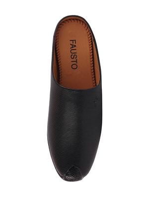 black leatherette slip on mules - 16015621 - Standard Image - 4