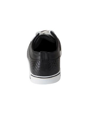 black leatherette lace up sneakers - 16015634 - Standard Image - 3