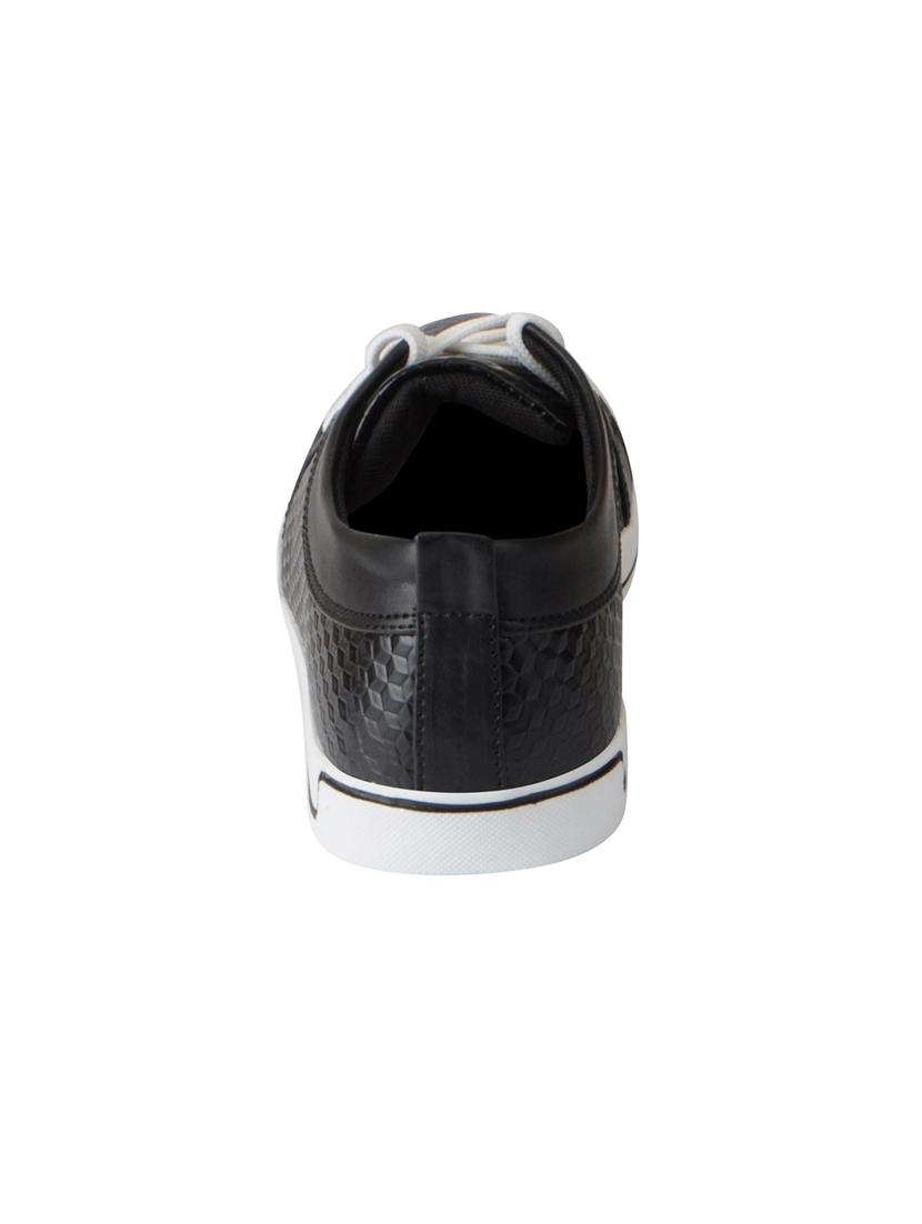 black leatherette lace up sneakers - 16015634 - Zoom Image - 3