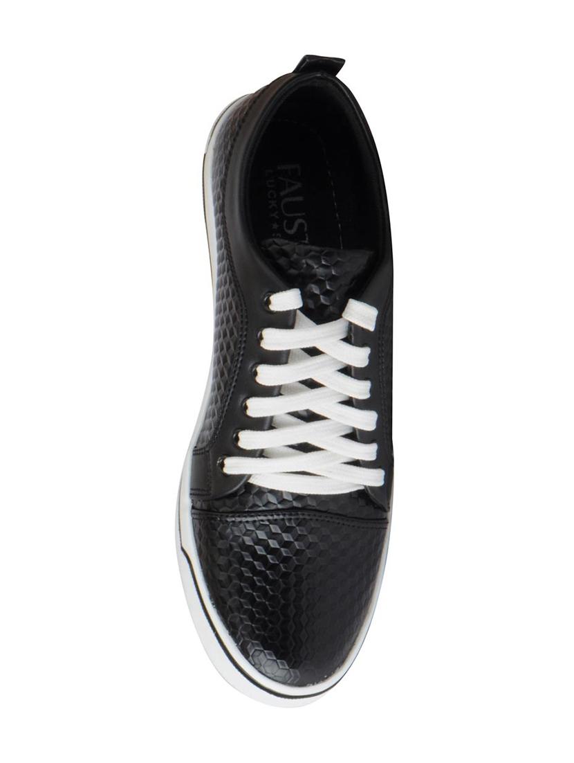 black leatherette lace up sneakers - 16015634 - Zoom Image - 4
