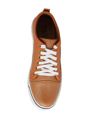 tan leatherette lace up sneakers - 16015637 - Standard Image - 4