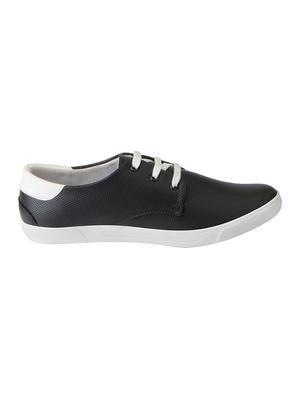 black leatherette lace up sneakers - 16015641 - Standard Image - 2