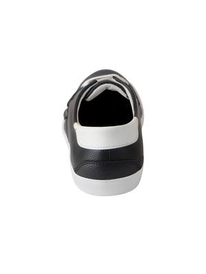 black leatherette lace up sneakers - 16015641 - Standard Image - 3