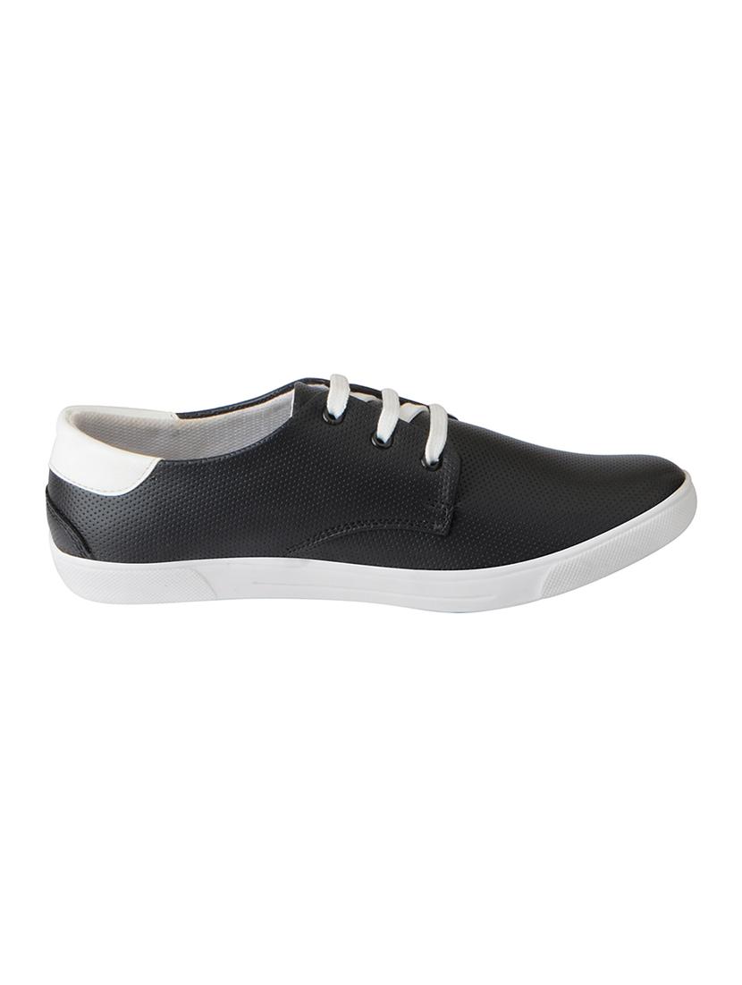 black leatherette lace up sneakers - 16015641 - Zoom Image - 2