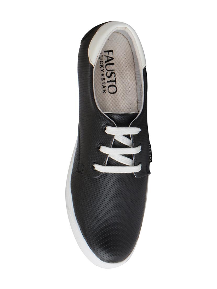 black leatherette lace up sneakers - 16015641 - Zoom Image - 4