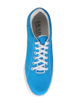 blue canvas lace up sneakers - 16015646 - Standard Image - 4