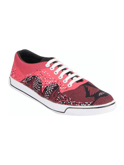 pink leatherette lace up sneakers - 16015648 - Standard Image - 1