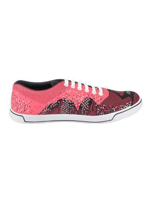 pink leatherette lace up sneakers - 16015648 - Standard Image - 2