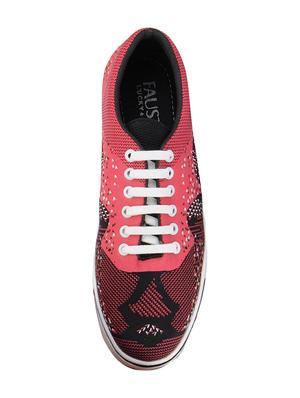 pink leatherette lace up sneakers - 16015648 - Standard Image - 4