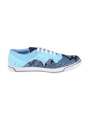 blue leatherette lace up sneakers - 16015649 - Standard Image - 2