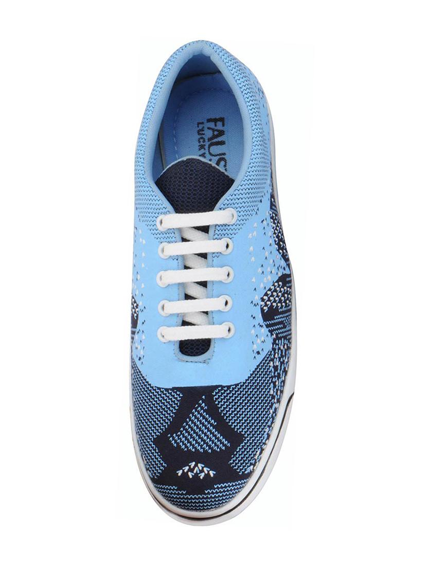 blue leatherette lace up sneakers - 16015649 - Zoom Image - 4