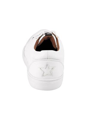 white leatherette lace up sneakers - 16015651 - Standard Image - 3