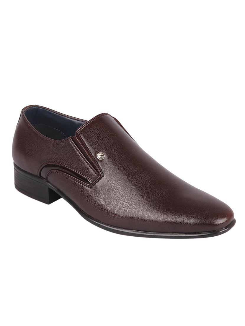 brown leatherette slipons - 16015673 - Zoom Image - 1
