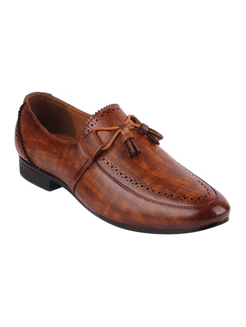 tan leatherette tassel slipons - 16015676 - Standard Image - 1