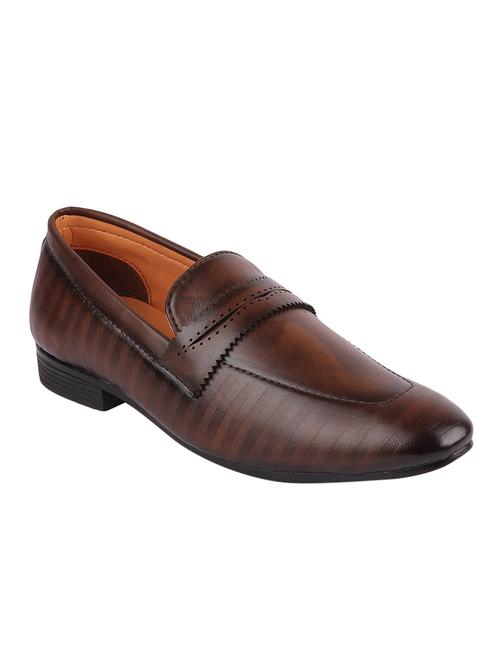 brown leatherette slipons - 16015681 - Standard Image - 1