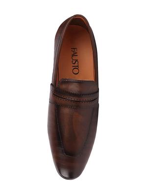 brown leatherette slipons - 16015681 - Standard Image - 4