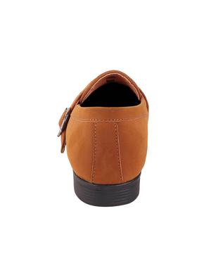 tan leatherette slip on monk straps - 16015686 - Standard Image - 3