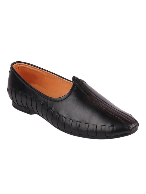 black leatherette slip on jutis - 16015687 - Standard Image - 1