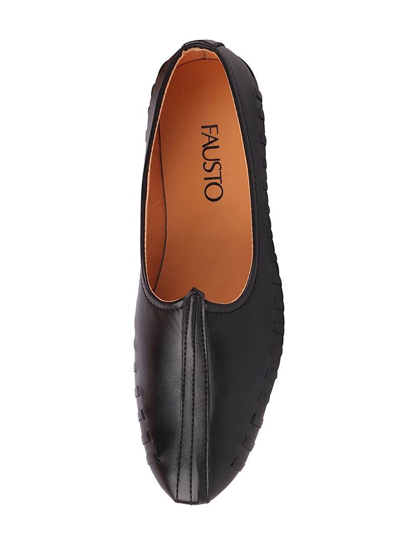 black leatherette slip on jutis - 16015687 - Zoom Image - 4