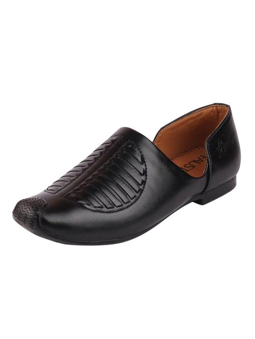 black leatherette slip on jutis - 16015690 - Standard Image - 1