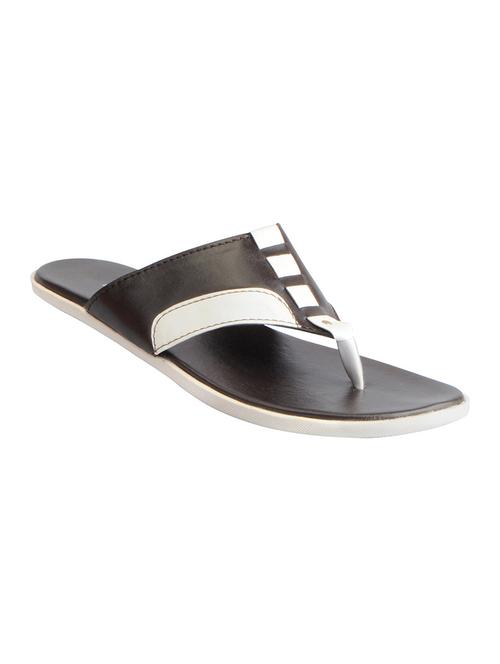 brown leatherette toe separator slippers - 16015709 - Standard Image - 1