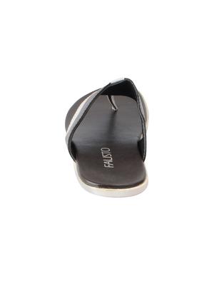 brown leatherette toe separator slippers - 16015709 - Standard Image - 3
