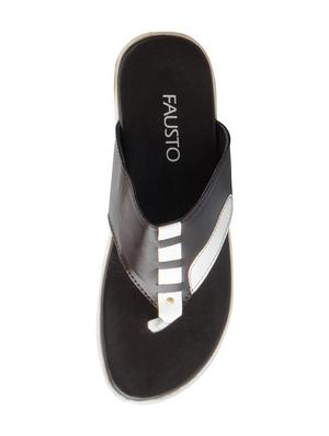 brown leatherette toe separator slippers - 16015709 - Standard Image - 4