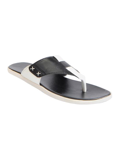 black leatherette toe separator slippers - 16015710 - Standard Image - 1