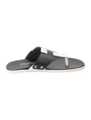 black leatherette toe separator slippers - 16015710 - Standard Image - 2