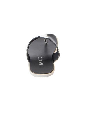 black leatherette toe separator slippers - 16015710 - Standard Image - 3