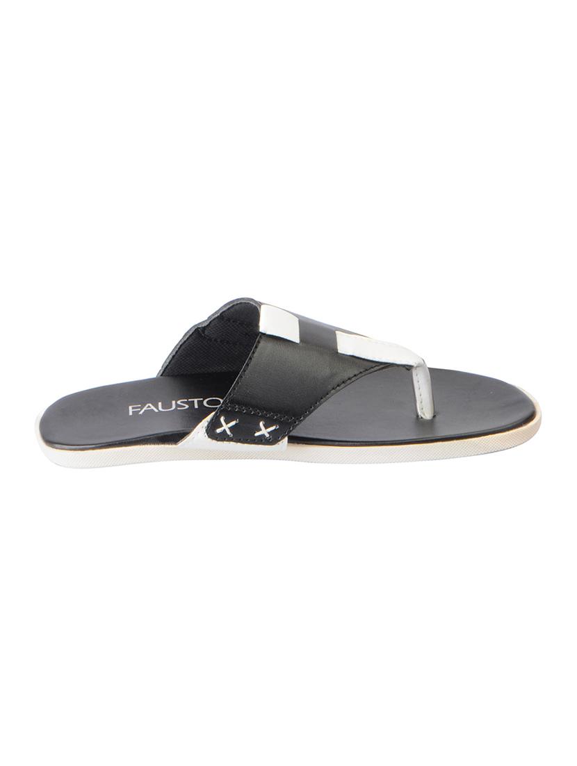 black leatherette toe separator slippers - 16015710 - Zoom Image - 2