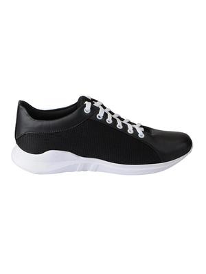 black faux leather sport shoes - 16015720 - Standard Image - 2