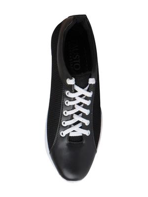black faux leather sport shoes - 16015720 - Standard Image - 4