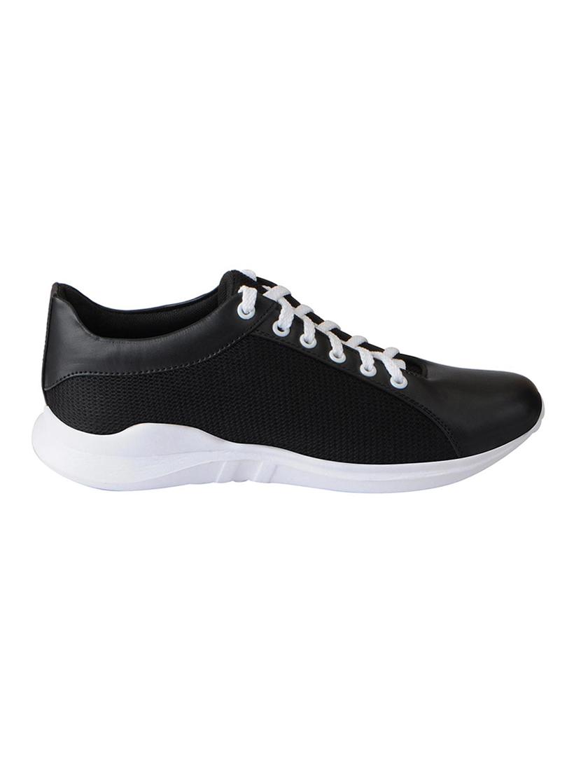 black faux leather sport shoes - 16015720 - Zoom Image - 2