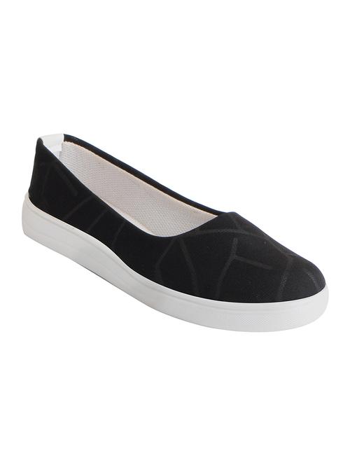 black synthetic slip on ballerina - 16015725 - Standard Image - 1