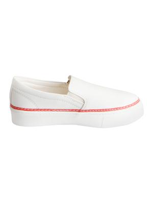 white synthetic slip on casual shoes - 16015735 - Standard Image - 2