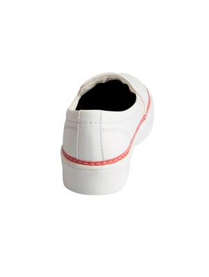 white synthetic slip on casual shoes - 16015735 - Standard Image - 3