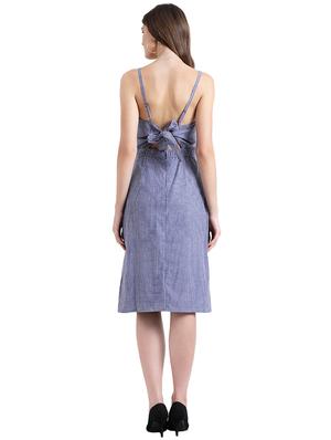 tie back striped a-line dress - 16015823 - Standard Image - 3