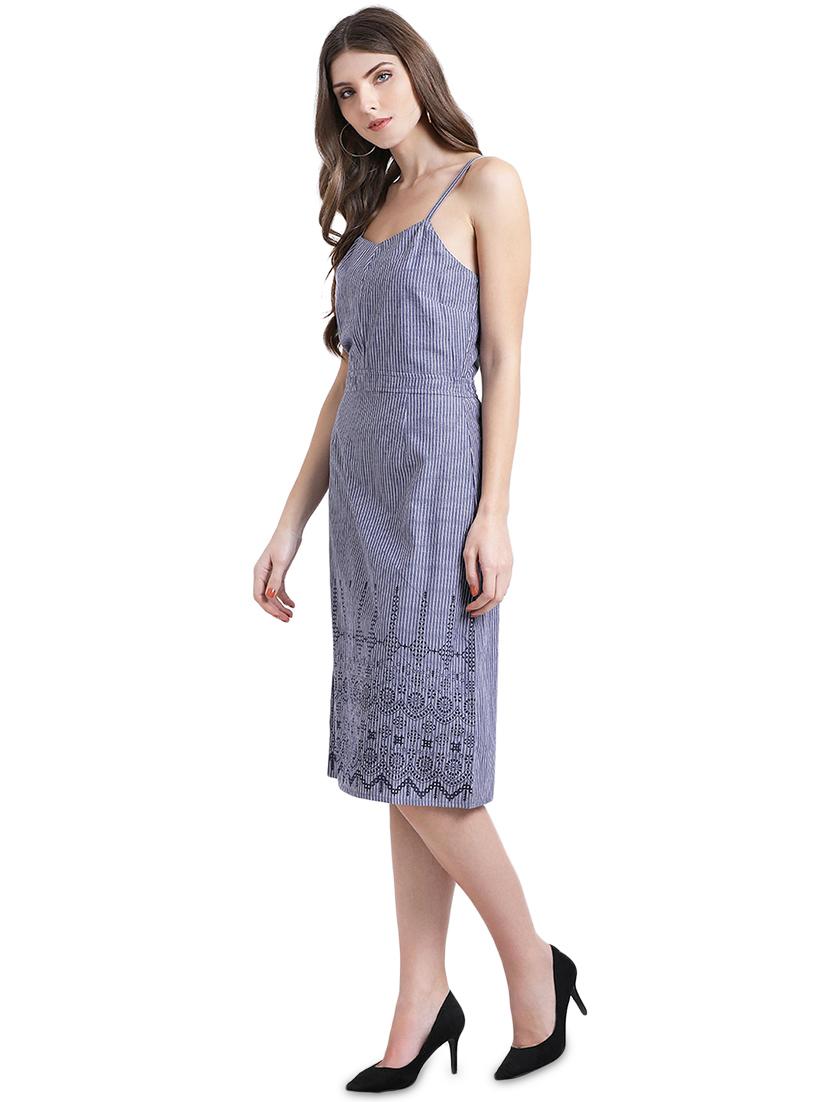 tie back striped a-line dress - 16015823 - Zoom Image - 2