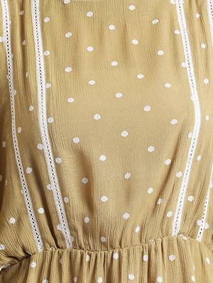 contrast lace dot print top - 16015834 - Standard Image - 5